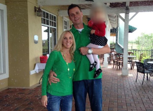 (Chad Oulson shown with his wife and daughter)